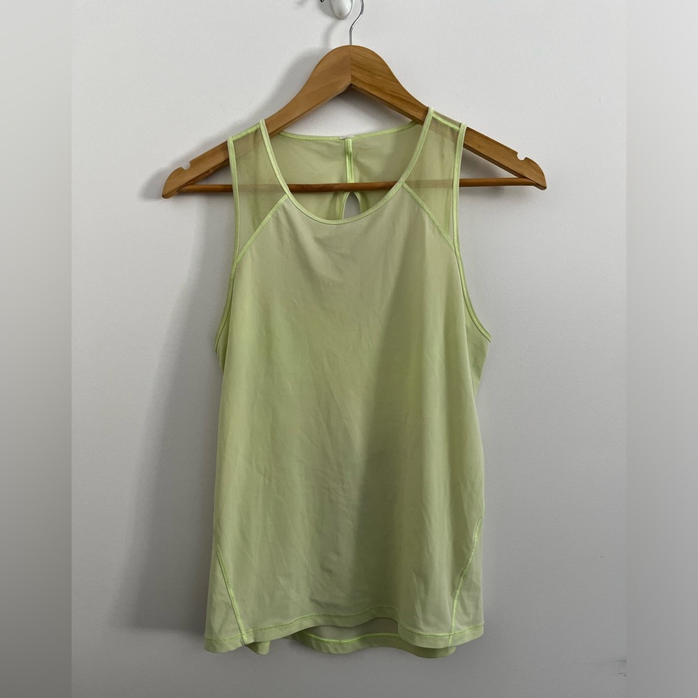 Lululemon Athletica Womens Swift Ventilated Running Tank Neon Yellow open back